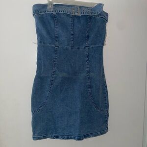Denim Strapless Dress